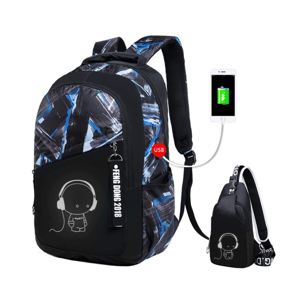 Luminous school bags waterproof large backpack for - Picture 5 of 6